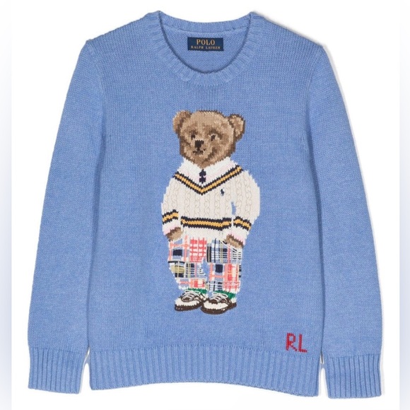 Polo Ralph Lauren Bear Intarsia Knit Cotton Sweater, Boys Size 2 Year NWT - Picture 1 of 6